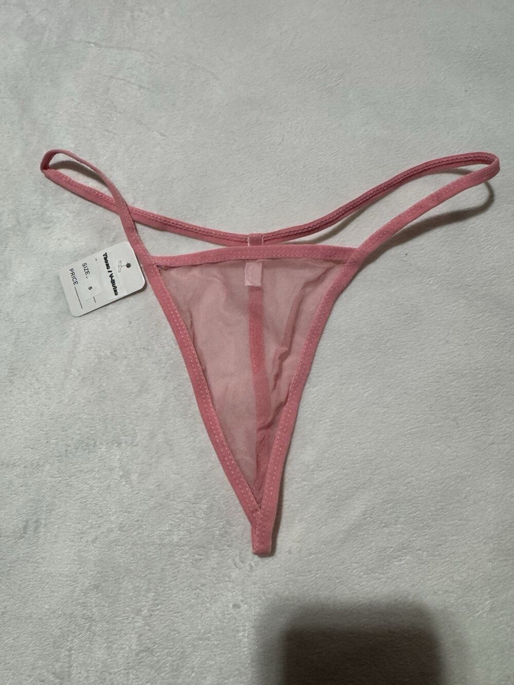 Pink Sheer Mesh G-String Thong Sizes S M L XL XXL New with Tags